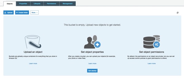 Amazon S3 empty bucket new design