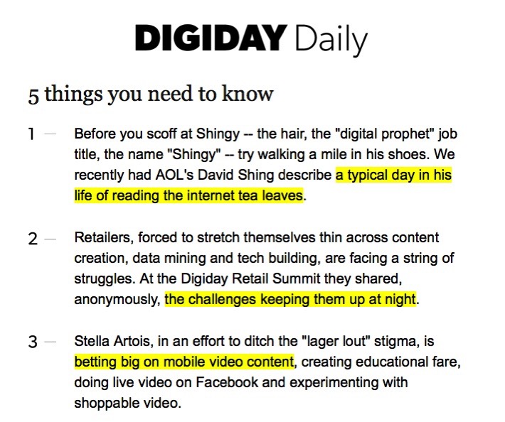 Digiday Daily Newsletter